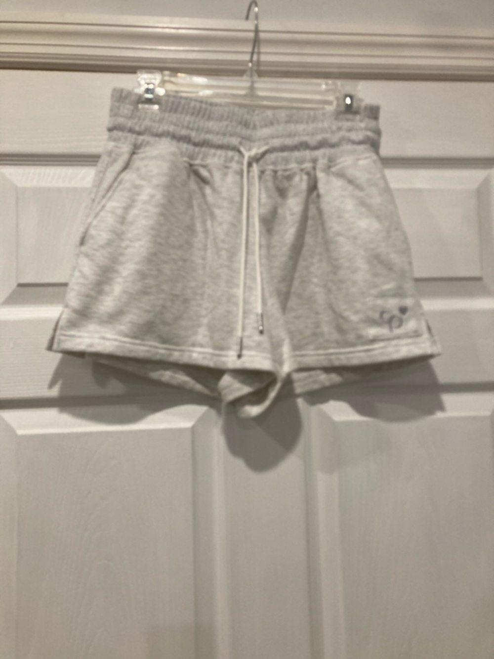 Celebrity Pink Light Gray French Terry Drawstring Shorts